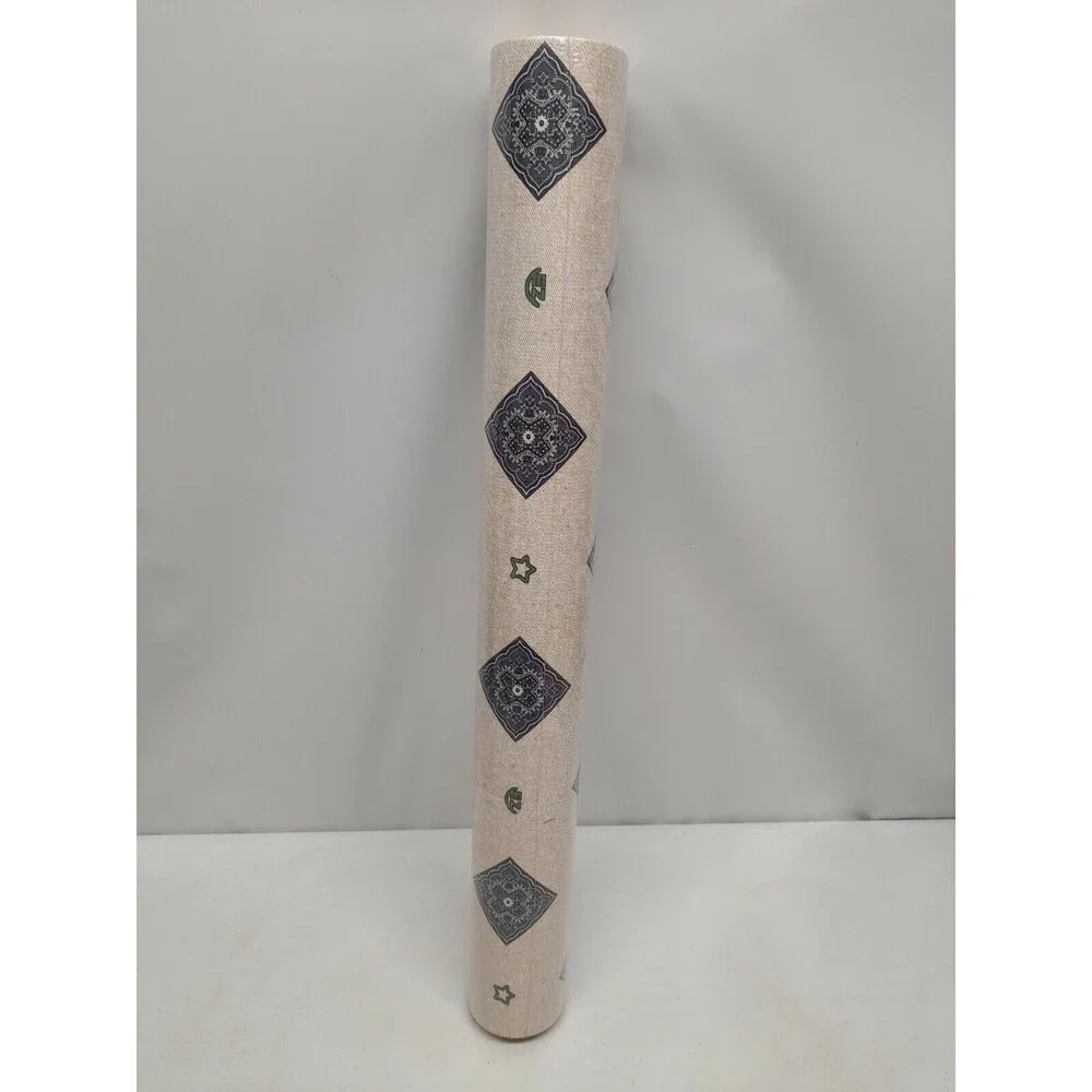 Vtg One Double Roll Prepasted Taylor Wallcovering Durable Vinyl Bandanna